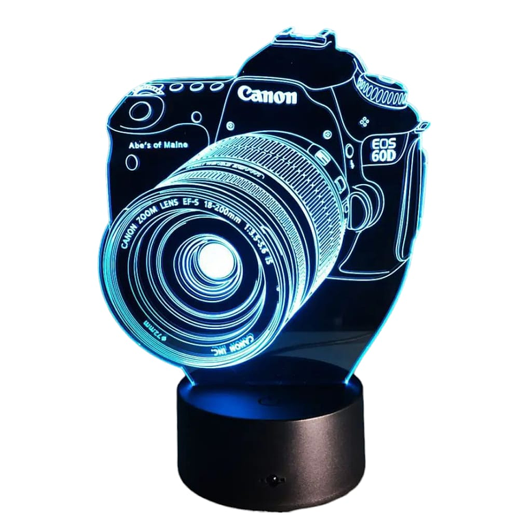 Lampara 3D Camara canon de 7 colores 1