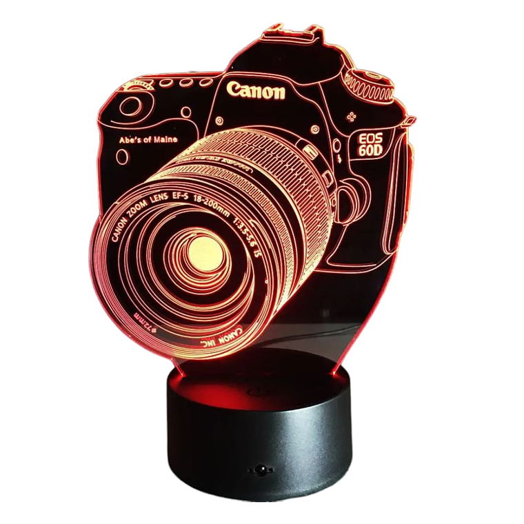 Lampara 3D Camara canon de 7 colores 3