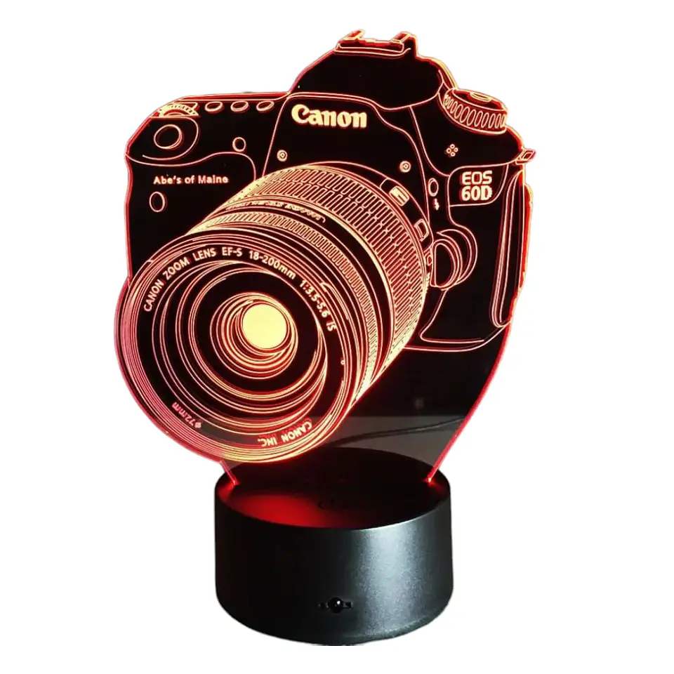 Lampara 3D Camara canon de 7 colores 3