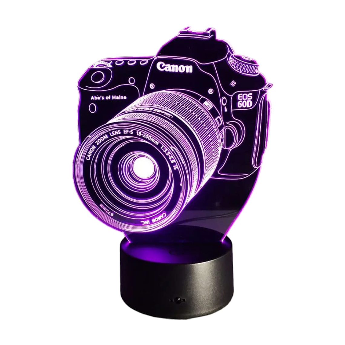 Lampara 3D Camara canon de 7 colores 2