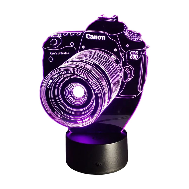 Lampara 3D Camara canon de 7 colores 2