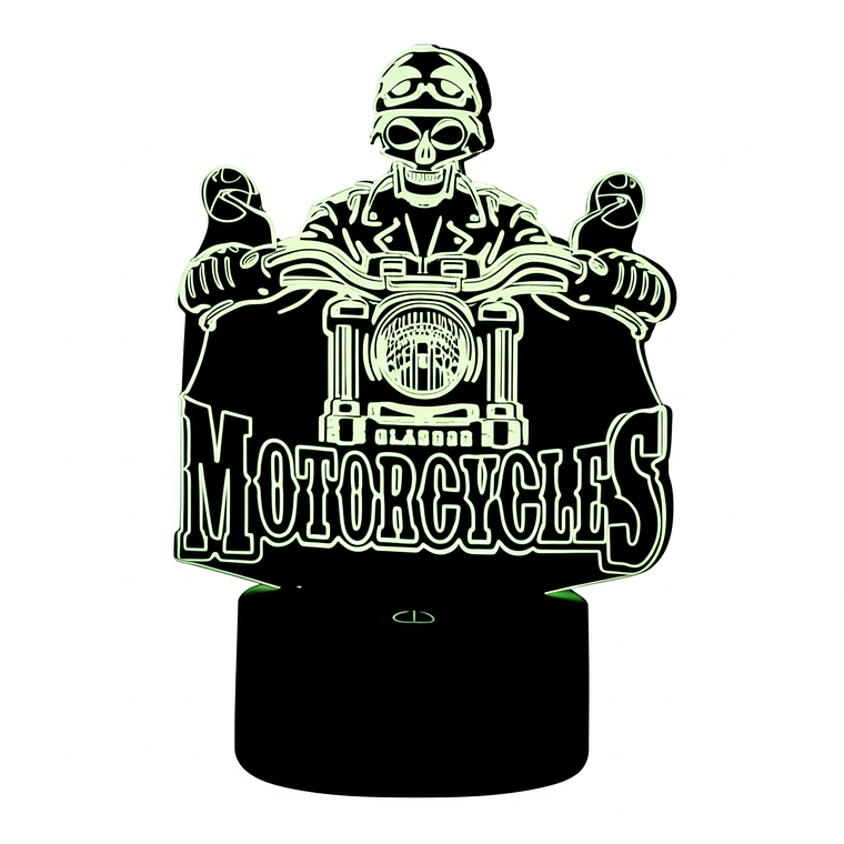 Lampara 3D Motociclista de 7 colores 2
