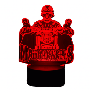 Lampara 3D Motociclista de 7 colores