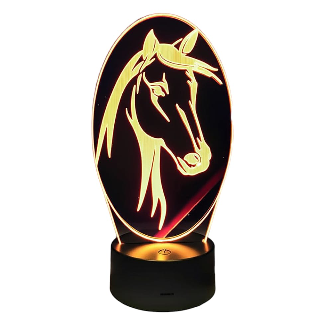Lampara 3D Cara de caballo de 7 colores 3