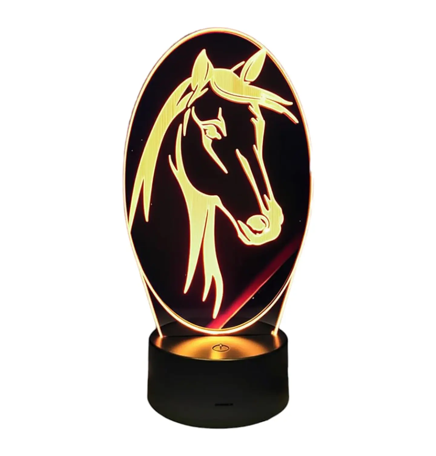 Lampara 3D Cara de caballo de 7 colores 3