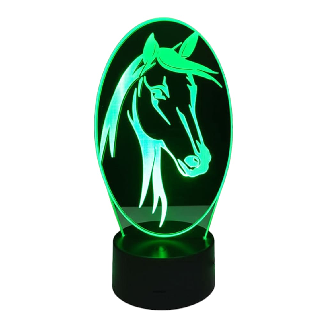 Lampara 3D Cara de caballo de 7 colores 2