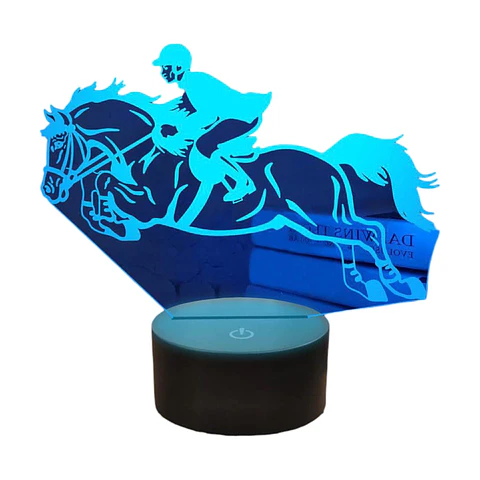 Lampara 3D Caballo Equitacion de 7 colores