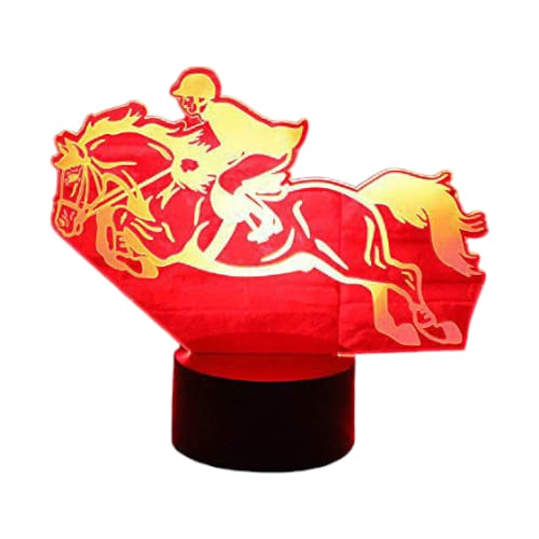 Lampara 3D Caballo Equitacion de 7 colores 3