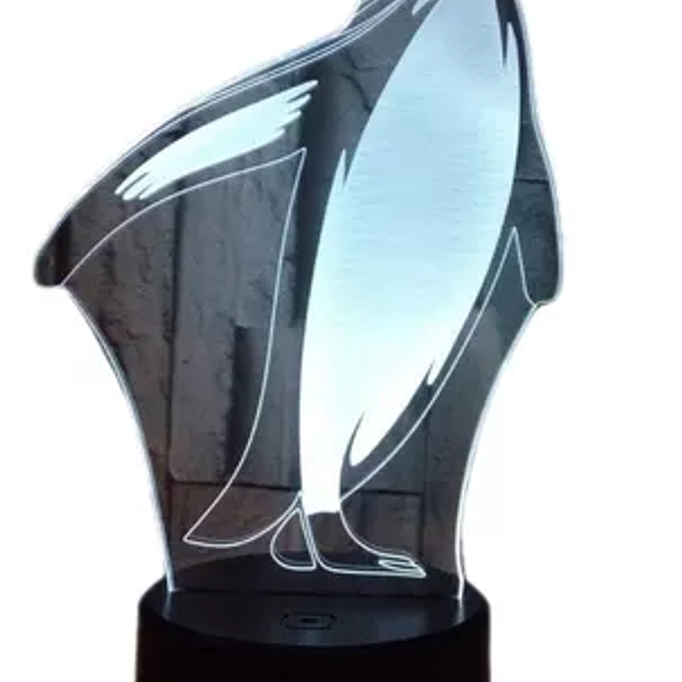 Lampara 3D Pinguino de 7 colores 3