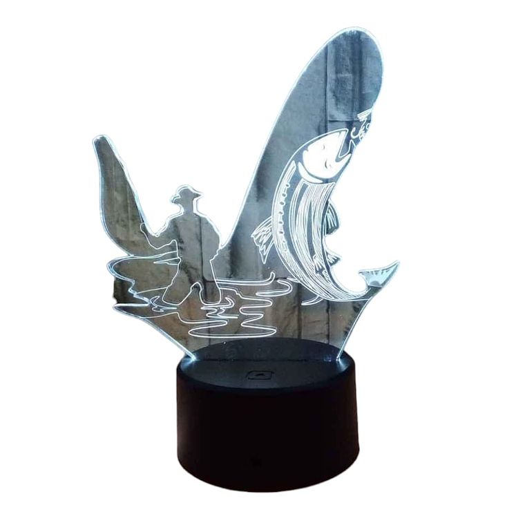 Lampara 3D Pescador de 7 colores 4