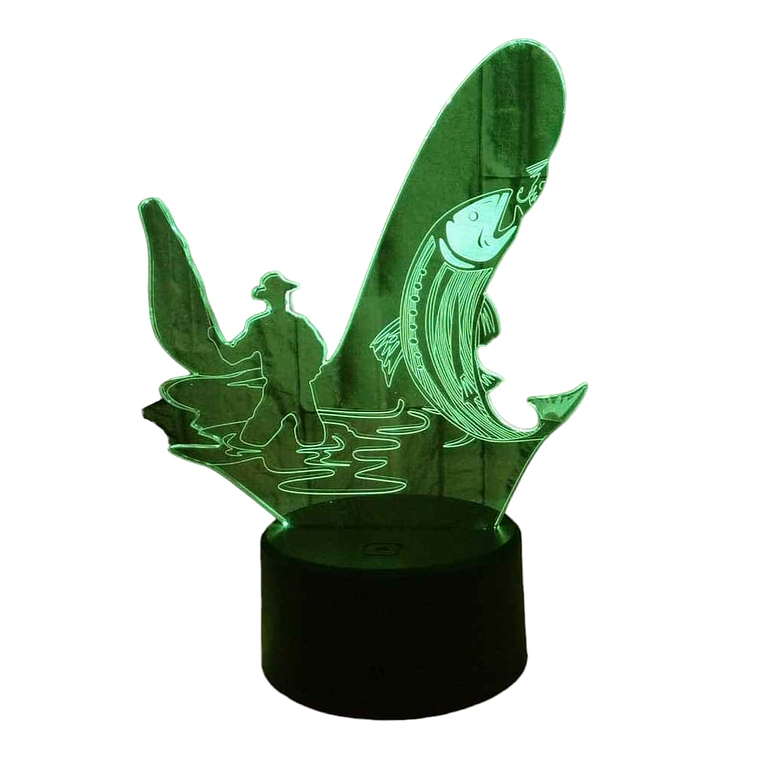 Lampara 3D Pescador de 7 colores 2