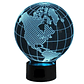 Lampara 3D Globo terráqueo de 7 colores - Miniatura 3