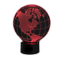 Lampara 3D Globo terráqueo de 7 colores - Miniatura 2