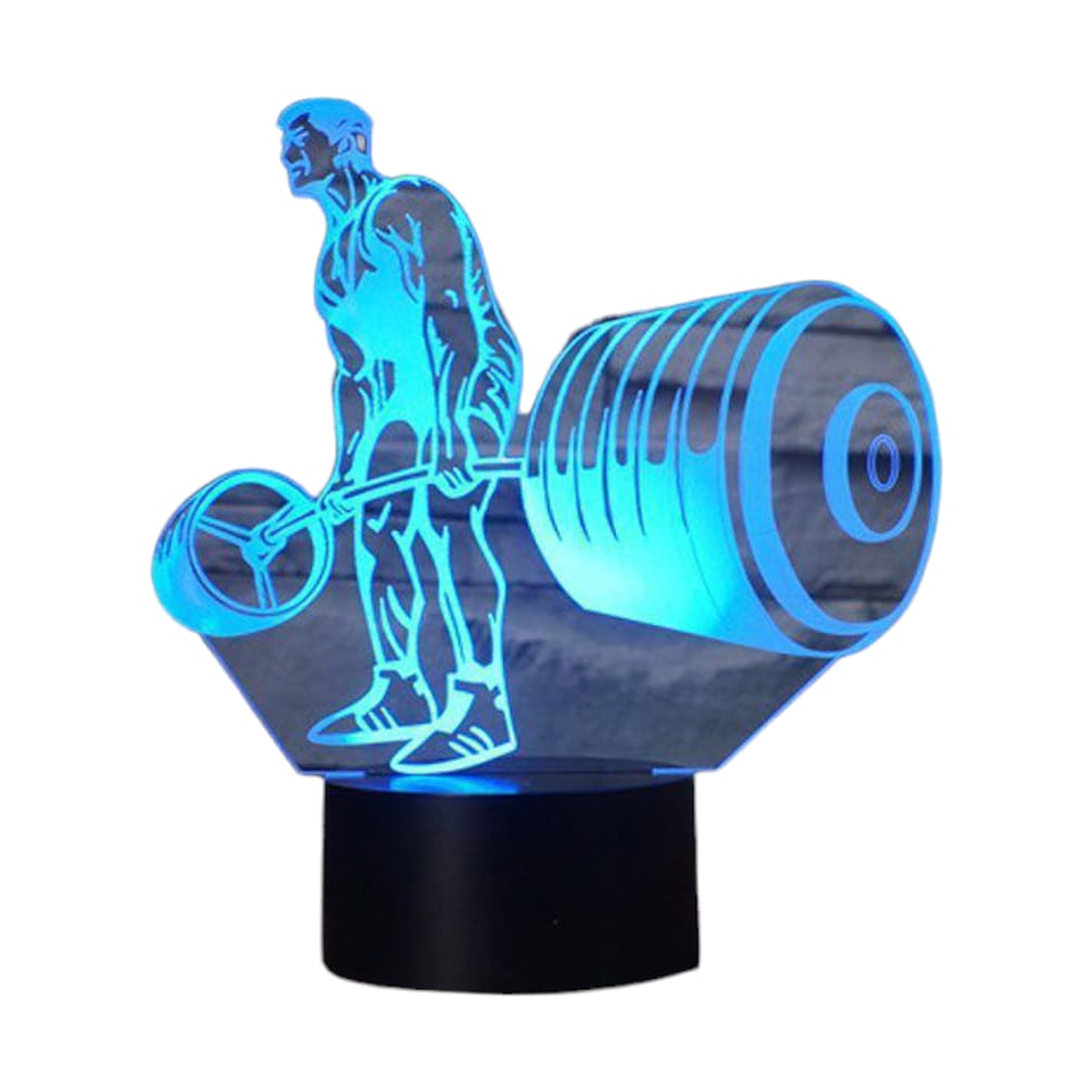 Lampara 3D Hombre Levantando pesas de 7 colores 4