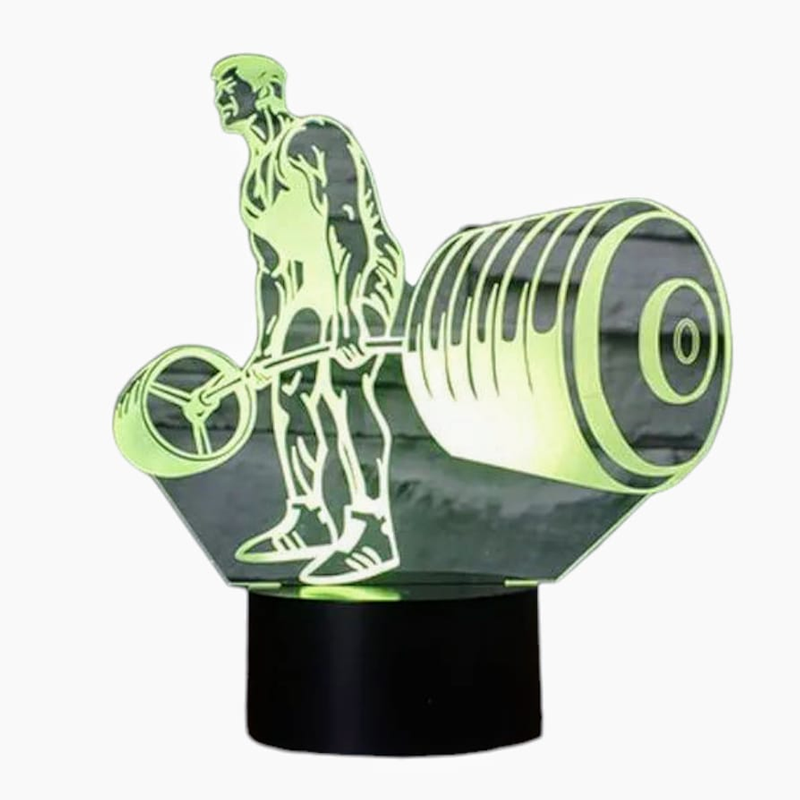 Lampara 3D Hombre Levantando pesas de 7 colores 3