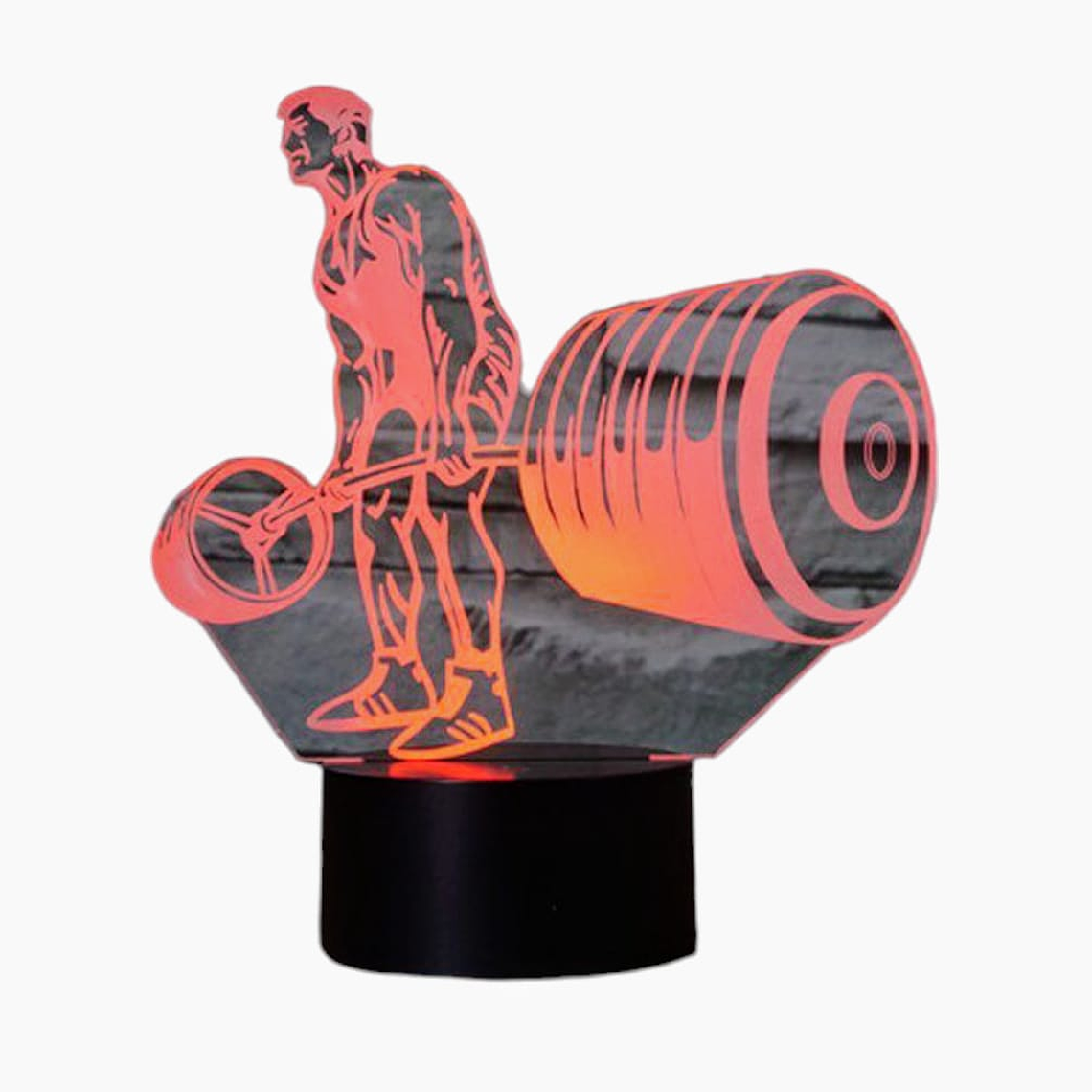 Lampara 3D Hombre Levantando pesas de 7 colores 2