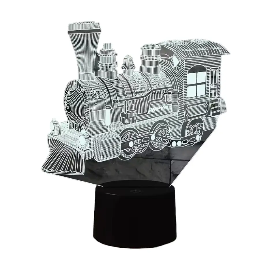 Lampara 3D Trencito de 7 colores 3