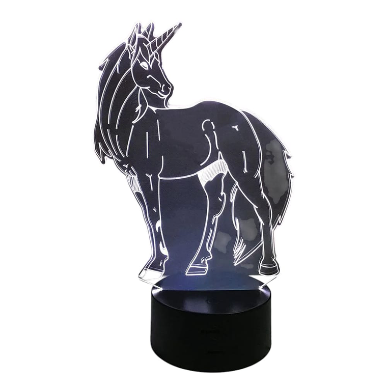 Lampara 3D Unicornio de 7 colores 3