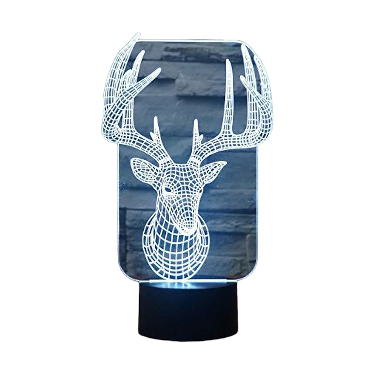 Lampara 3D Ciervo de 7 colores 3