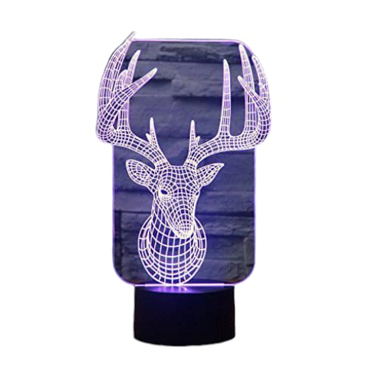 Lampara 3D Ciervo de 7 colores 2