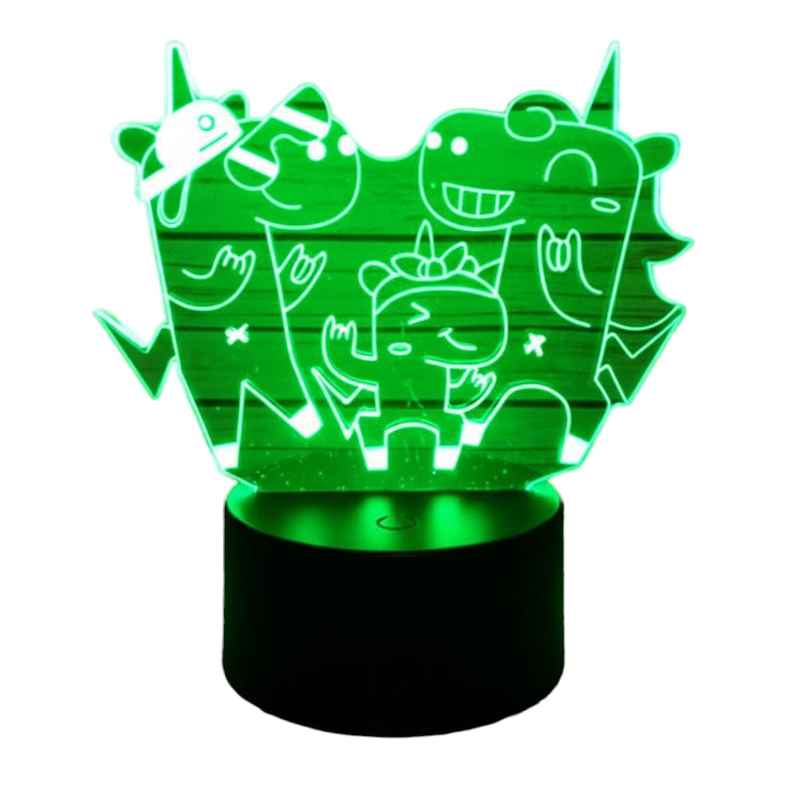 Lampara 3D Unicornios Bailando de 7 colores 2