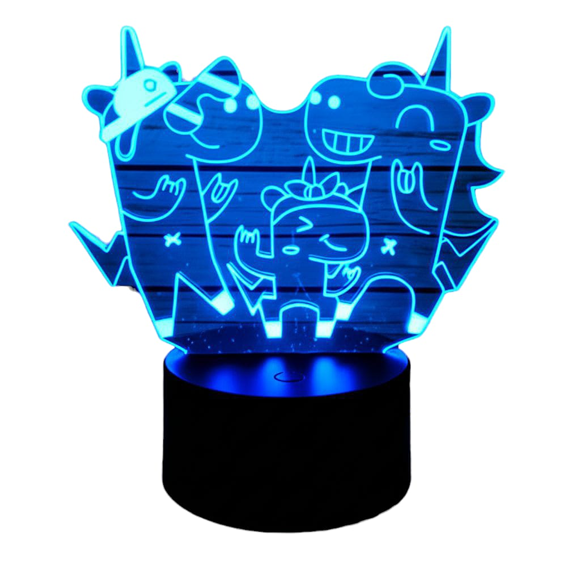 Lampara 3D Unicornios Bailando de 7 colores 3