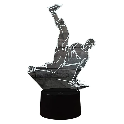 Lampara ilusión 3D Break Dance de 7 colores