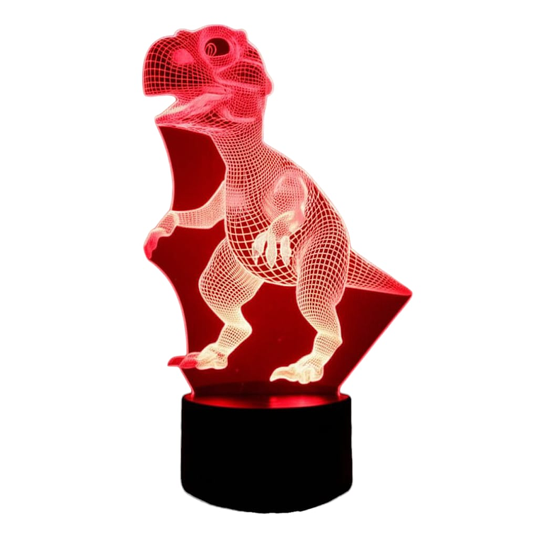 Lampara ilusión 3D Dinosaurio de 7 colores 2