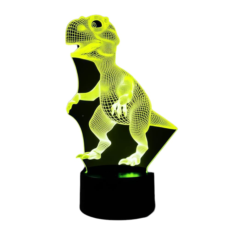 Lampara ilusión 3D Dinosaurio de 7 colores 3
