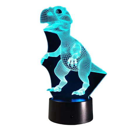 Lampara ilusión 3D Dinosaurio de 7 colores