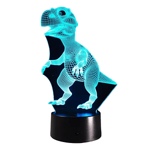 Lampara ilusión 3D Dinosaurio de 7 colores