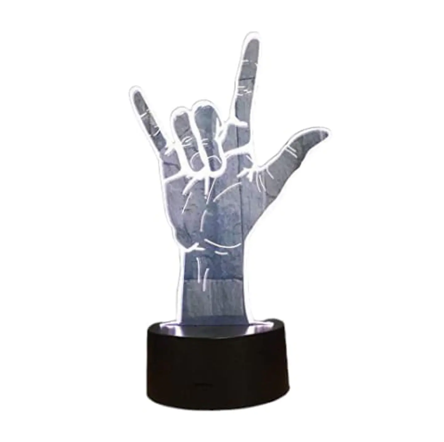 Lampara ilusión 3D Mano Rock de 7 colores 2