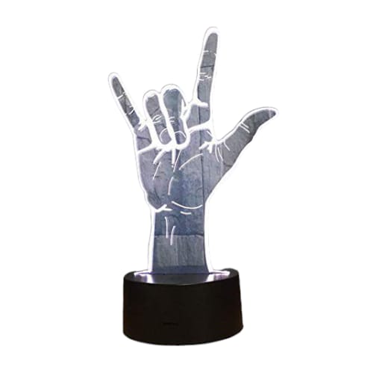 Lampara ilusión 3D Mano Rock de 7 colores 2