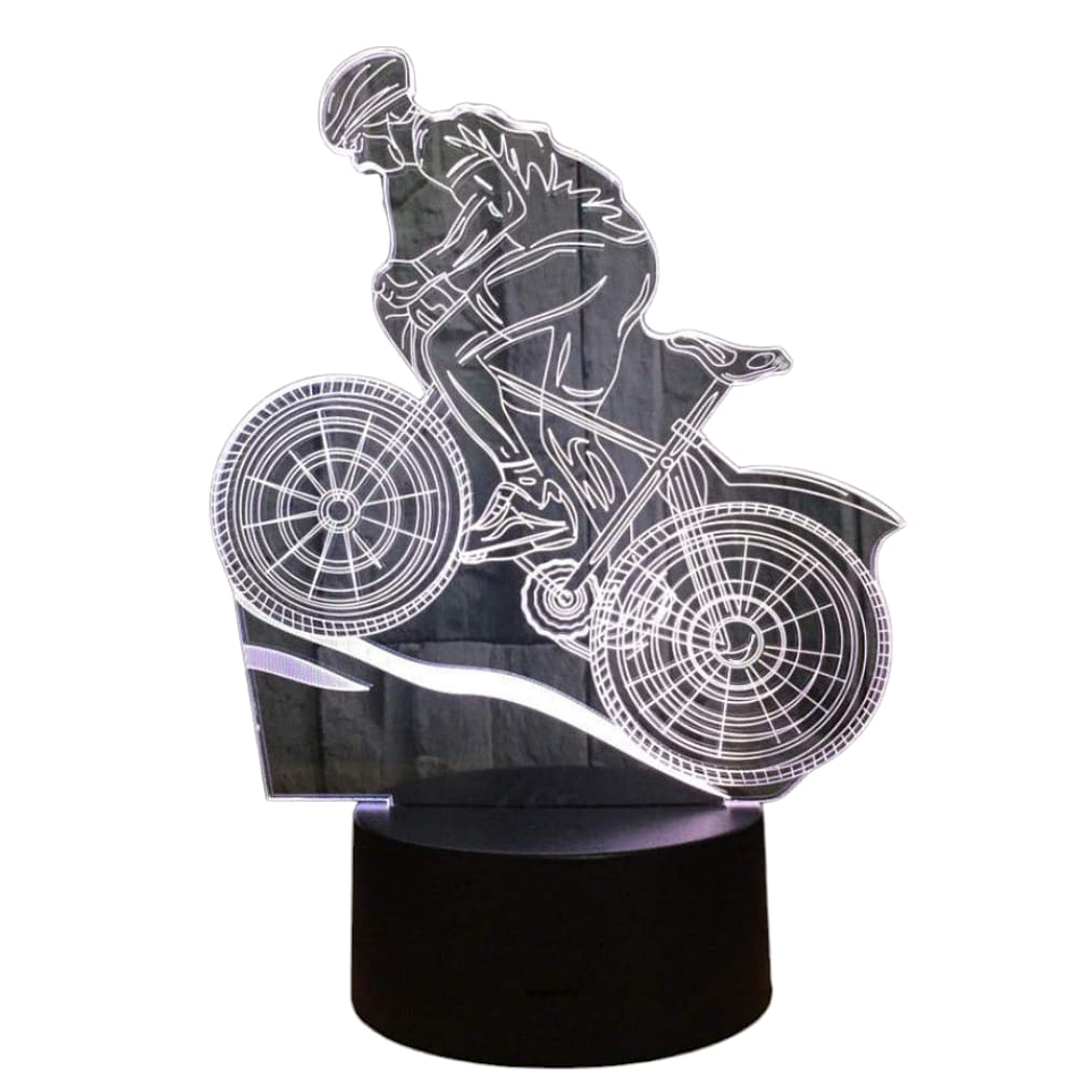 Lampara ilusión 3D Ciclista de 7 colores 4