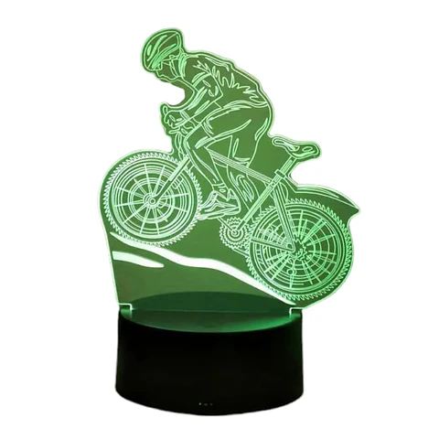 Lampara ilusión 3D Ciclista de 7 colores