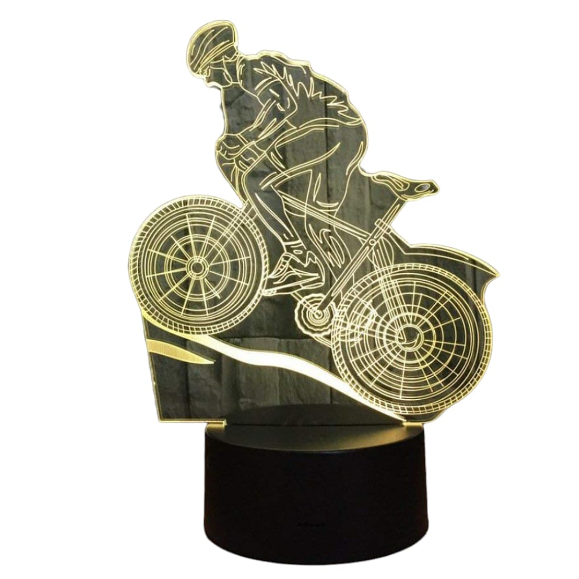 Lampara ilusión 3D Ciclista de 7 colores 3