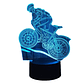 Lampara ilusión 3D Ciclista de 7 colores - Miniatura 2