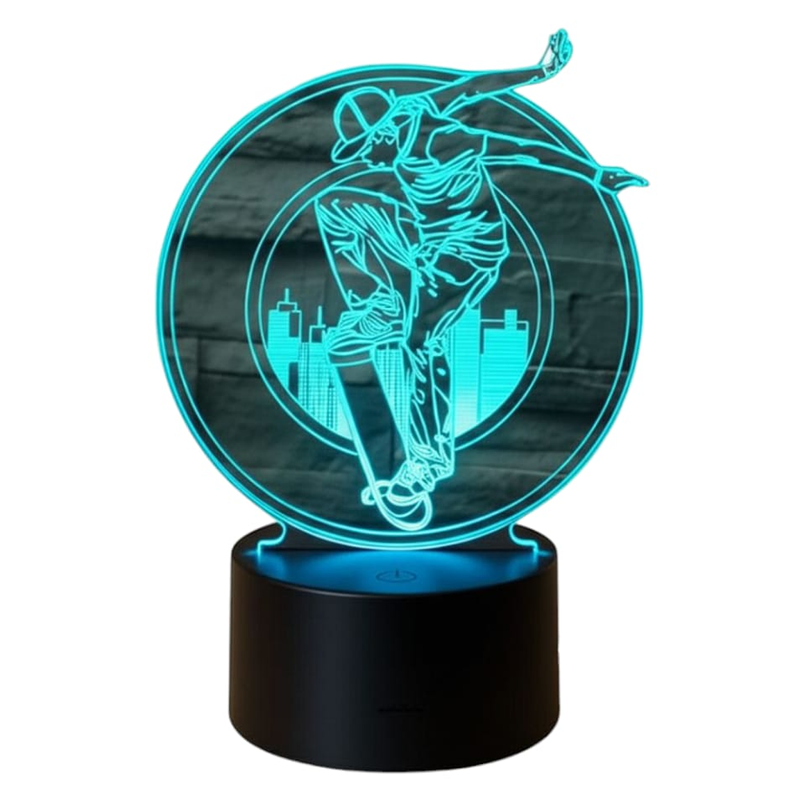 Lampara ilusión 3D Skate Ciudad de 7 colores 1