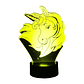 Lampara 3D Cabeza De Unicornio de 7 colores - Miniatura 2