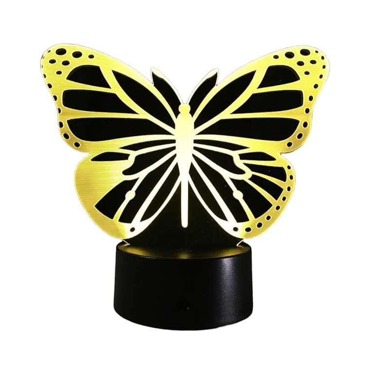 Lampara 3D Mariposa de 7 colores 3