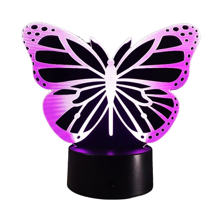 Lampara 3D Mariposa de 7 colores 2