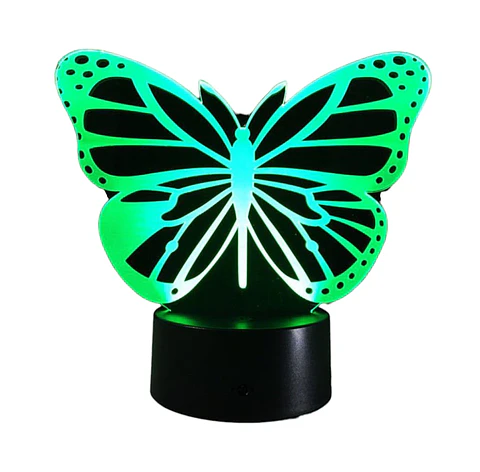 Lampara 3D Mariposa de 7 colores