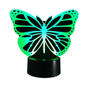 Lampara 3D Mariposa de 7 colores