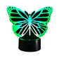 Lampara 3D Mariposa de 7 colores - Miniatura 1