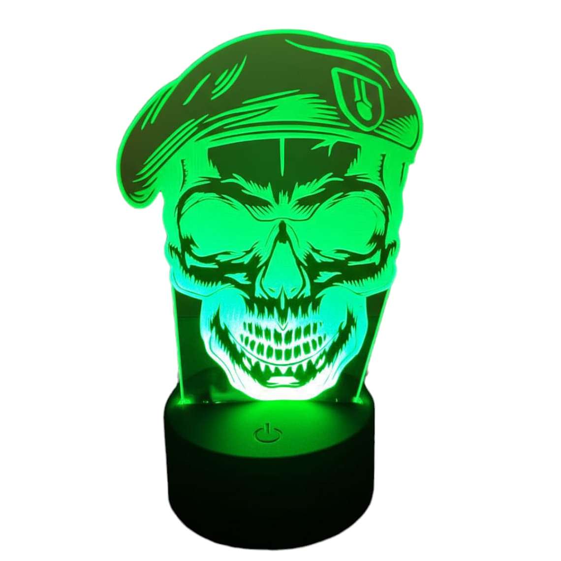 Lampara 3D Craneo Soldado de 7 colores 2