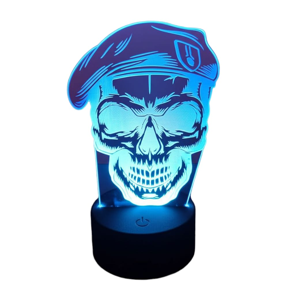 Lampara 3D Craneo Soldado de 7 colores 1