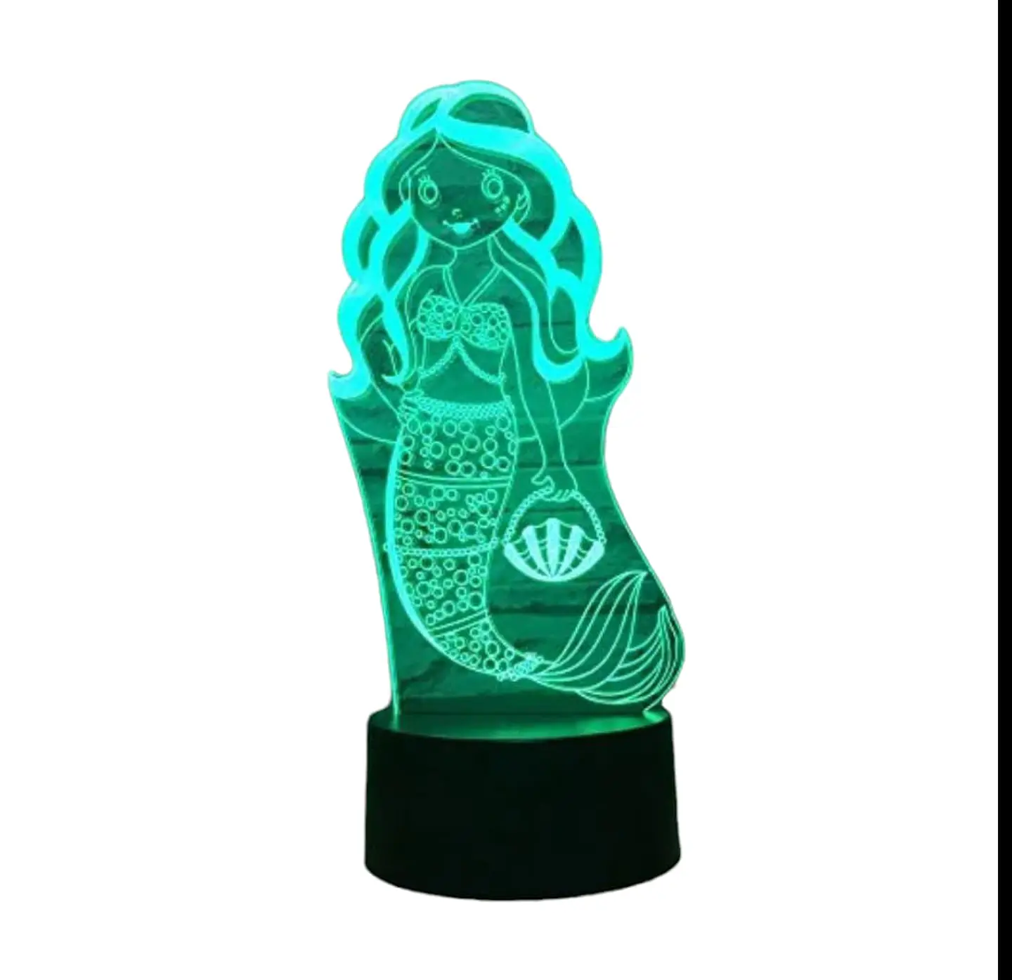 Lampara 3D Sirena de 7 colores 2