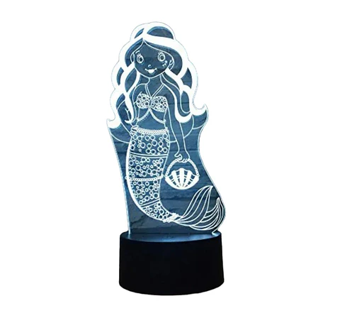 Lampara 3D Sirena de 7 colores