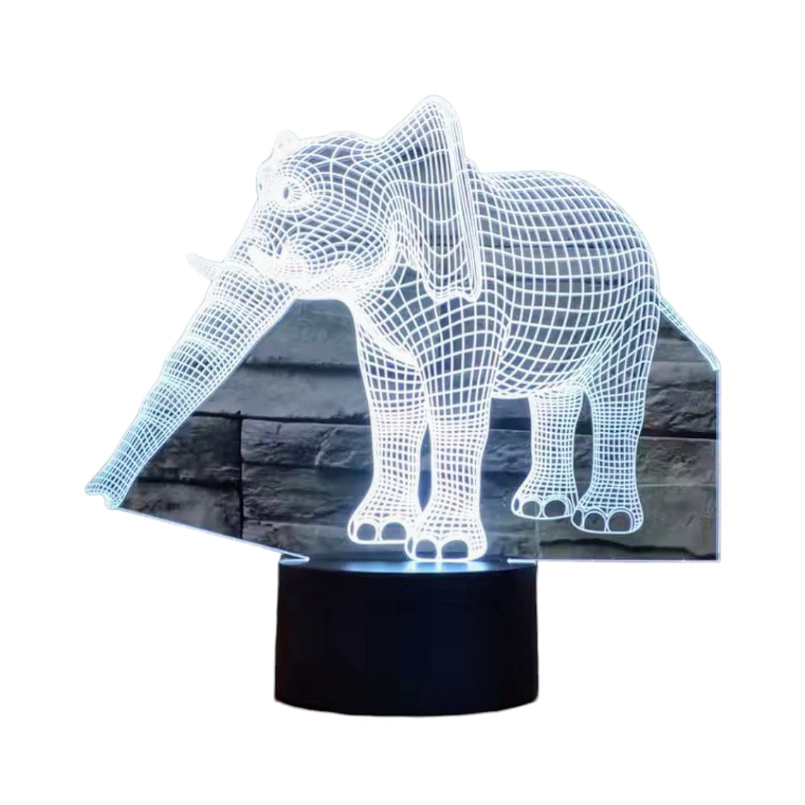 Lampara 3D Elefante de 7 colores 2