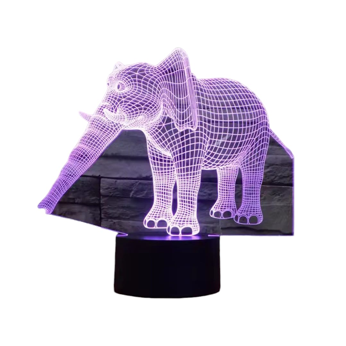 Lampara 3D Elefante de 7 colores 1
